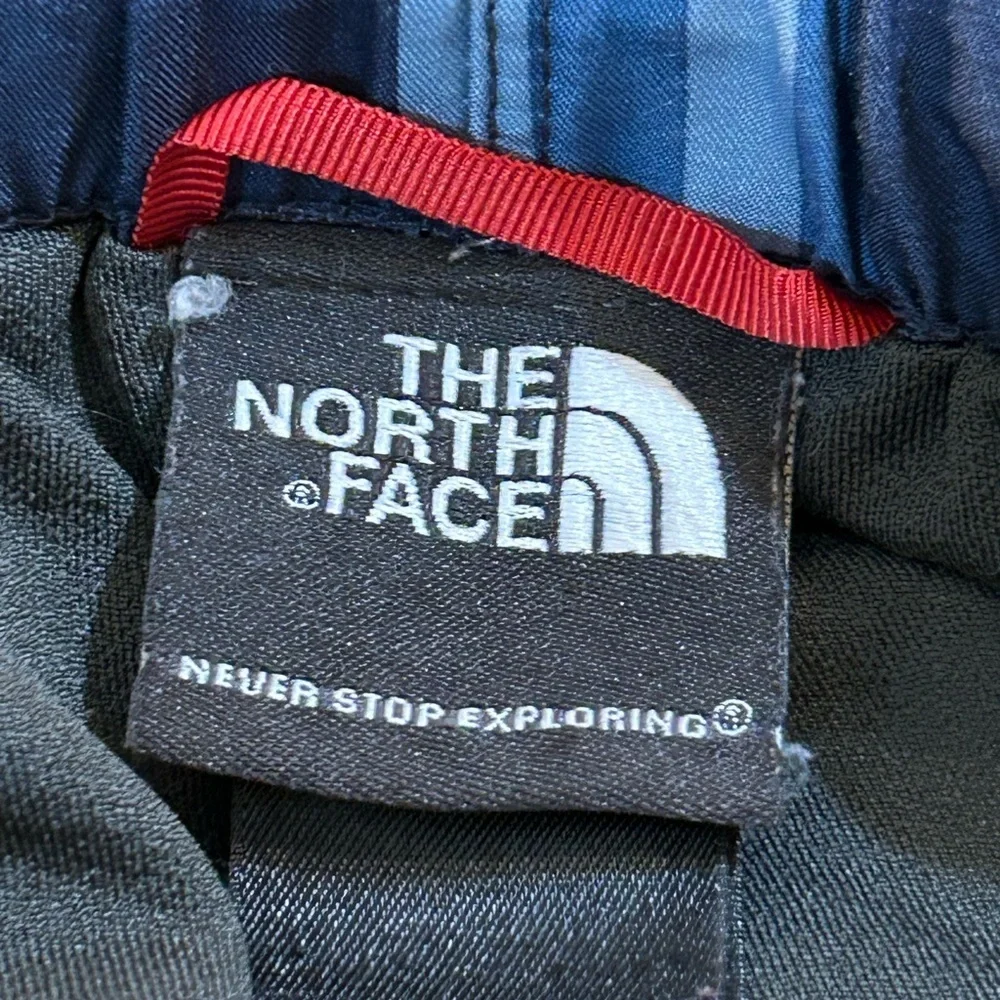 The North Face Navy and Light Blue Plaid Swim Shorts